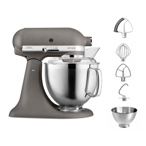 KitchenAid 4,8 L 5KSM185 Artisan Küchenmaschine Flexiset Artisan + Flexirührer