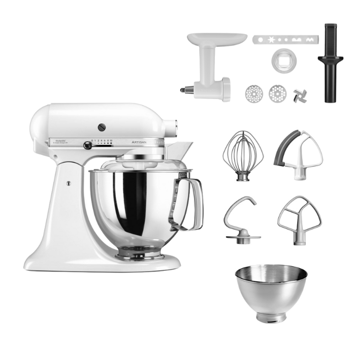 KitchenAid 4,8 L 5KSM175 Artisan Küchenmaschine Cookielover mit Fleischwolf+Spritzgebäckvorsatz