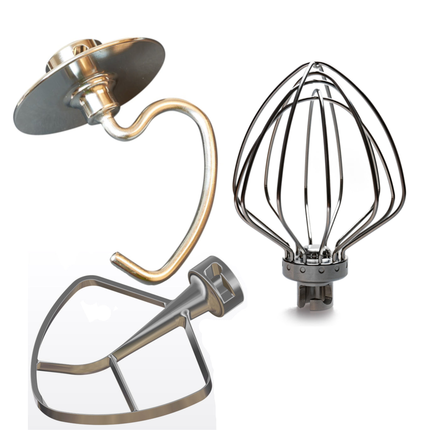 Tschimm Set Kitchen Royale Flachrührer+Knethaken+Schneebesen KI