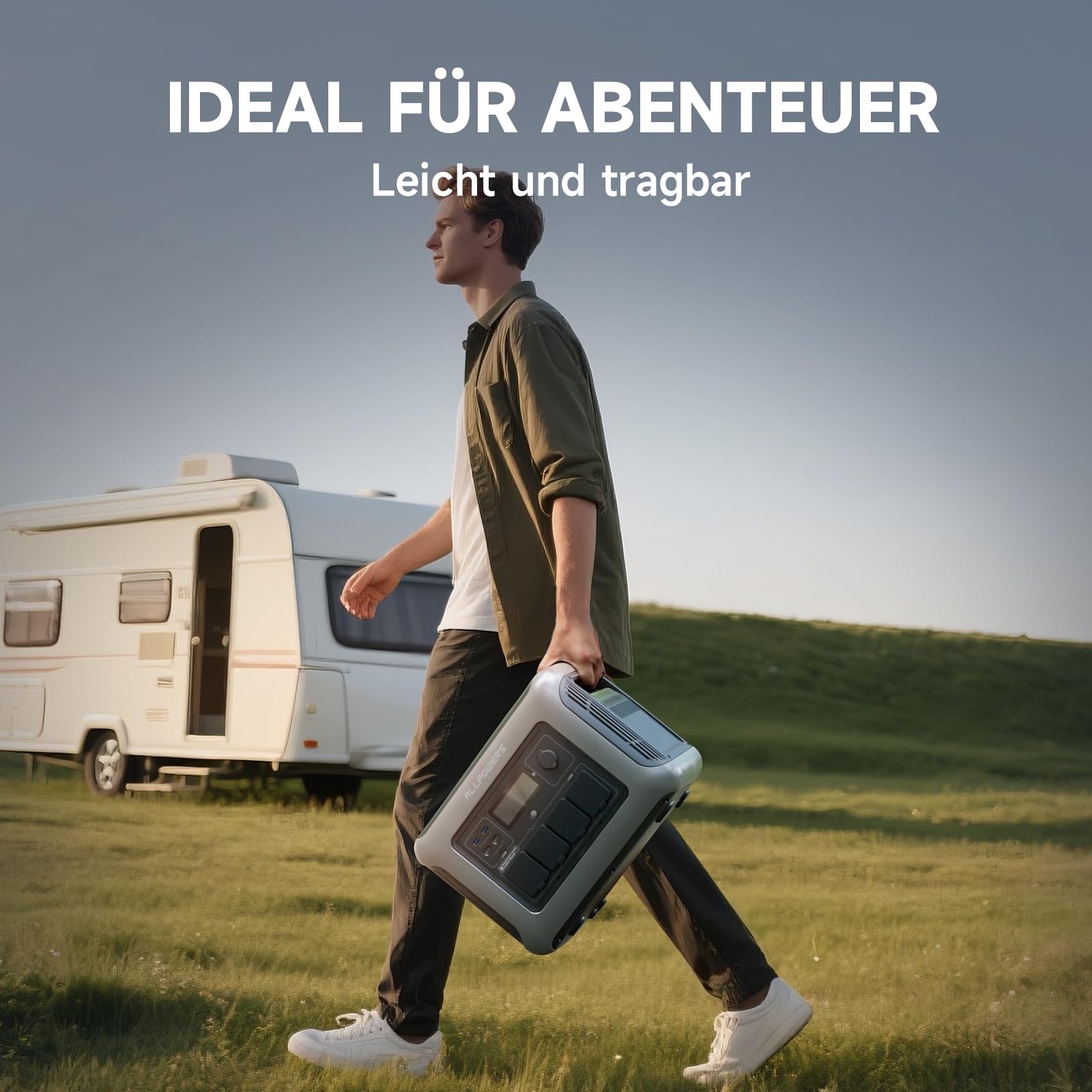 (2025 Neu) ALLPOWERS R1500 LITE Tragbare Powerstation, 1056Wh LFP Batterie Backup mit 4 1600W AC Ausgäng, Schnellladung von 0-80% in 40 Mins Solar Generator, Notstromaggregat für Camping Wohnmobile