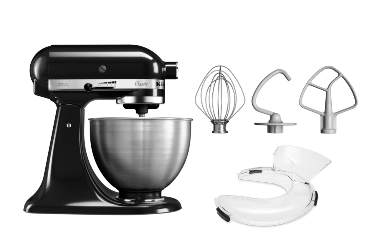 KitchenAid 4,3 L 5K45SS Classic Küchenmaschine Set 1 + Spritzschutz