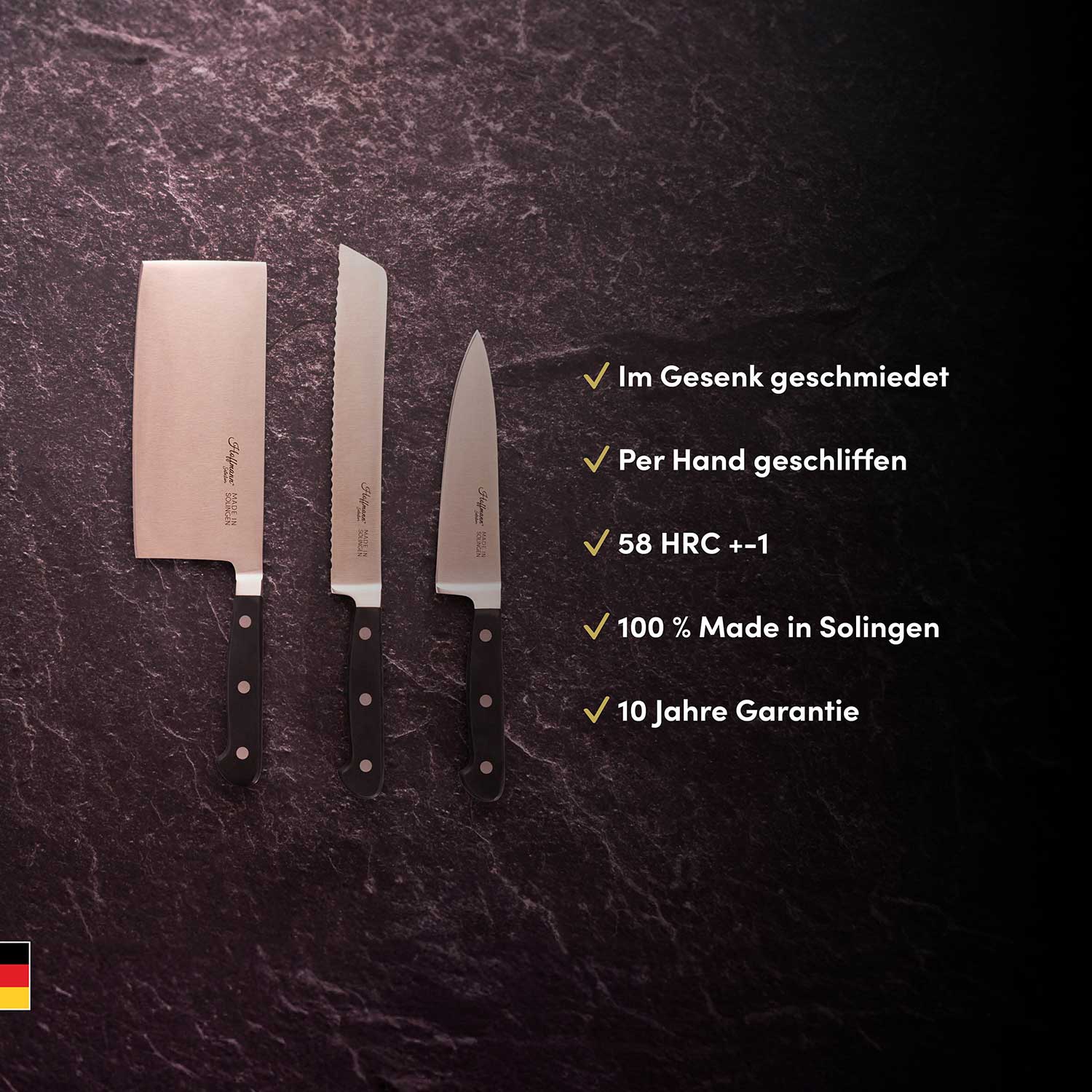 Chefmesser 16 cm, handgeschmiedet in Solingen