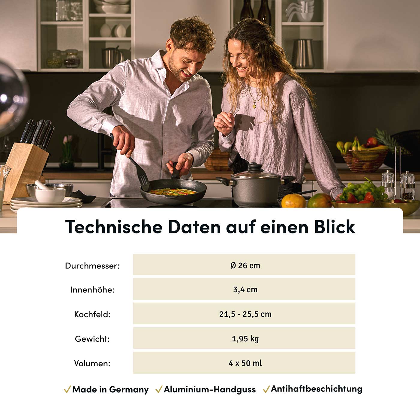 Muldenpfanne Ø 26 I Deckel optional