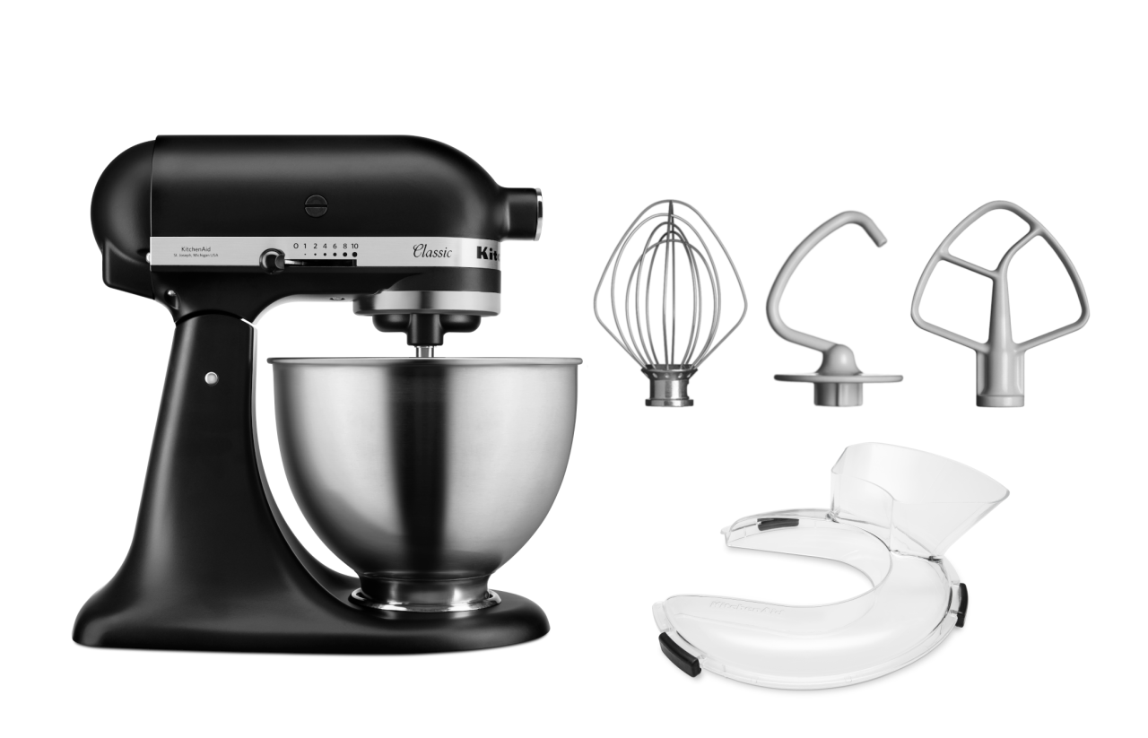 KitchenAid 4,3 L 5K45SS Classic Küchenmaschine Set 1 + Spritzschutz