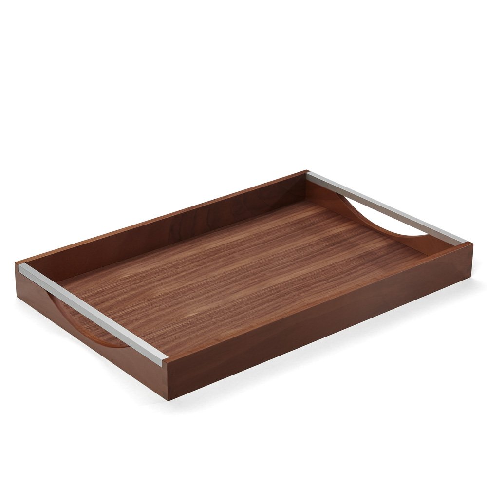 BREKA Serviertablett mit Griffen groß Walnuss