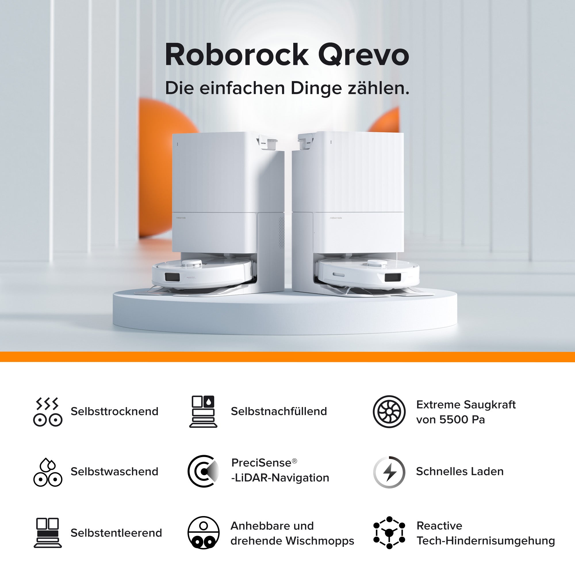 Roborock Qrevo Saugroboter mit Multifunktions-Dockingstation