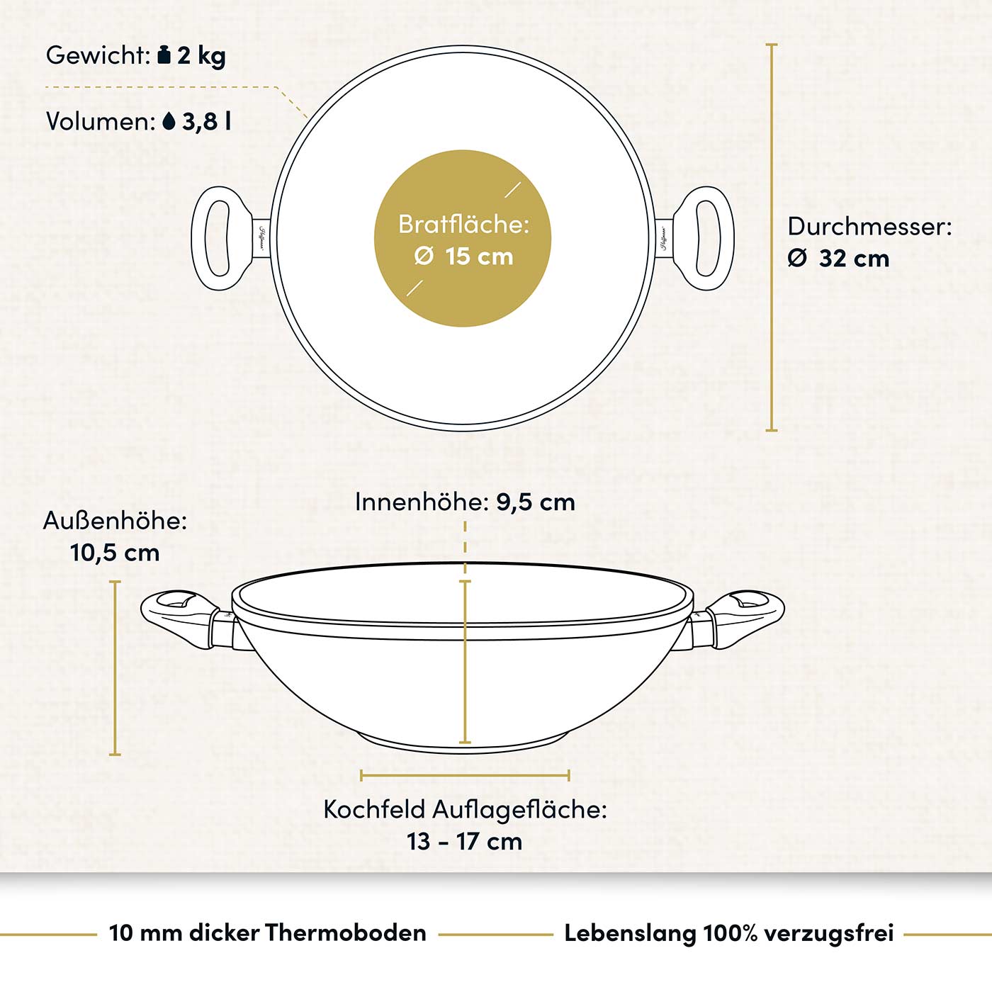 Wok Ø 32 cm I Deckel optional